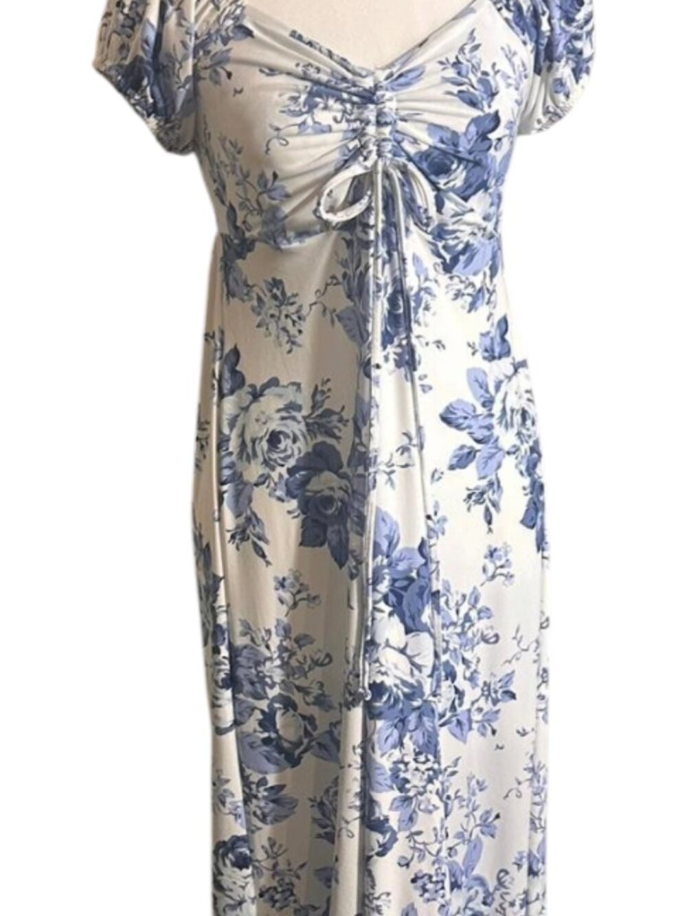 INC International Blue & White Floral Maxi Dress ~ Size Small